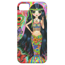 1960s, 1970s Psychedelic Hippie Mermaid Girl iPhone 5 Covers