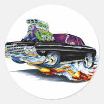 1962-63 Impala Black Car Round Sticker