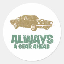 1965 Ford Mustang Fastback Round Sticker