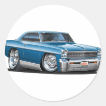 1966-67 Nova Teal Car Round Sticker