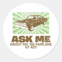 1966 Ford Fairlane GT 427 Round Stickers