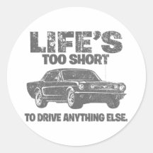 1966 Ford Mustang Coupe Round Stickers