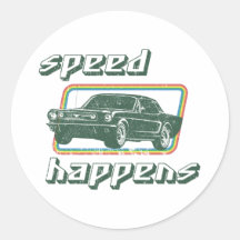 1966 Ford Mustang Coupe Round Stickers
