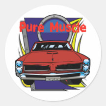 1966 GTO Muscle Car Round Sticker