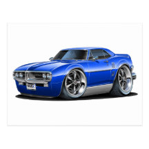 1967 Firebird Blue Car Postcard