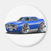 1967 Firebird Blue Car Refrigerator Magnets