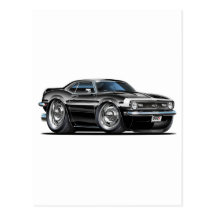 1968 Camaro Black-White Car Postcards