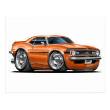 1968 Camaro Orange-Black Car Postcards
