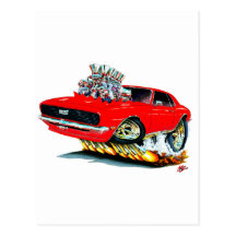 1968 Camaro Red Car Post Cards
