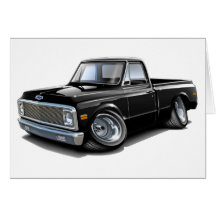 1970-72 Chevy C10 Black Truck Greeting Cards