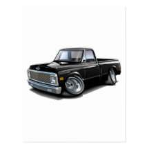 1970-72 Chevy C10 Black Truck Post Cards
