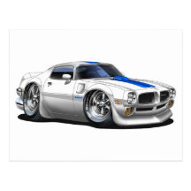 1970/72 Trans Am White Car Post Card