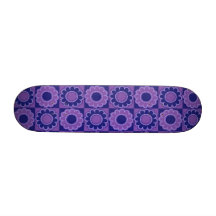 1970s flower power blue and violet retro skate deck
