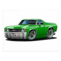 1971-72 El Camino Green Truck Postcard