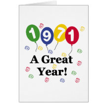 1971 A Great Year Birthday Greeting Card