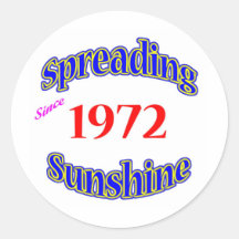 1972 Spreading Sunshine Round Stickers