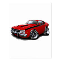 1973-74 Roadrunner Red-Black Car Postcard