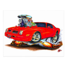 1974-76 Firebird Red Car Postcard