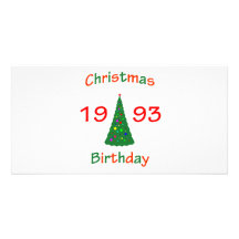 1993 Christmas Birthday Custom Photo Card