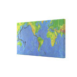 1994 Physical World Map - Tectonic Plates - USGS Canvas Print