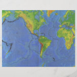 1994 Physical World Map - Tectonic Plates - USGS Full Color Flyer