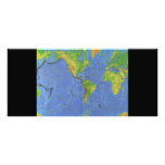 1994 Physical World Map - Tectonic Plates - USGS Rack Card Design