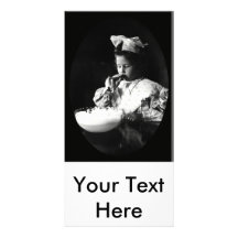 19th C. Girl Blowing Soap Bubbles Customized Photo Card