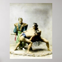 19th C. Japanese Wrestlers Posters