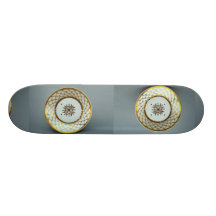 19th century saucer plate with inspiring design skate board