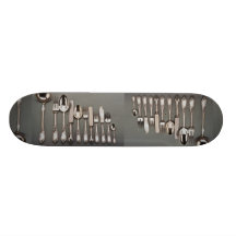 19th century silver cutlery, Warsaw, Poland Skate Board Deck