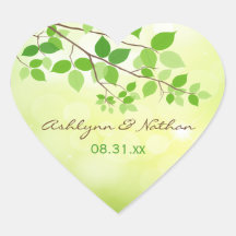 1.5" Leafy Branches Wedding Sticker