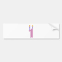 1 Birthday Candles (Pink / Purple) Bumper Sticker
