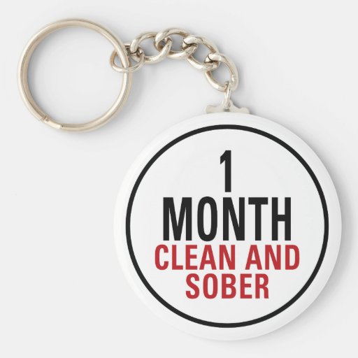 1 Month Clean and Sober Keychain
