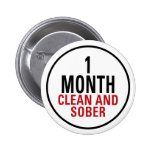 1 Month Clean and Sober Pins