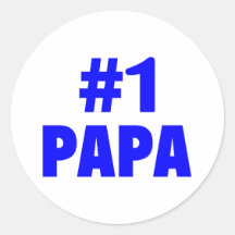 #1 Papa Round Sticker