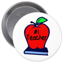 #1 Teacher (Apple/Books) Pins