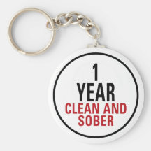1 Year Clean and Sober Key Chain