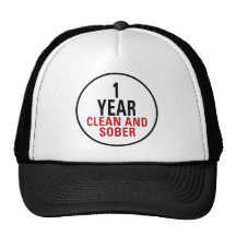 1 Year Clean and Sober Trucker Hats