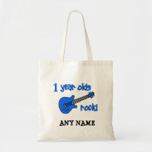 1 year olds rock! Personalised Baby's 1st Birthday Canvas Bag