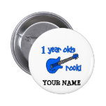 1 year olds rock! Personalised Baby's 1st Birthday Pinback Buttons