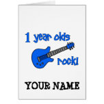 1 year olds rock! Personalised Baby's 1st Birthday Greeting Cards