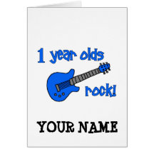 1 year olds rock! Personalised Baby's 1st Birthday Greeting Cards