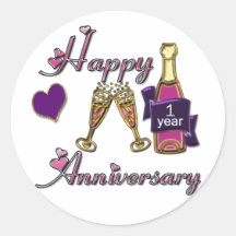 1st. Anniversary Round Sticker