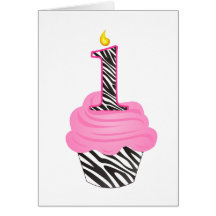 1st Birthday Diva Cupcake Card
