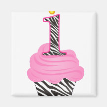 1st Birthday Diva Cupcake Fridge Magnet
