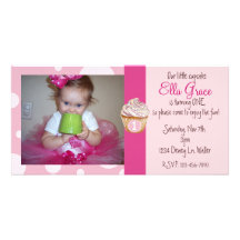 1st Birthday Photocard Invite Customised Photo Card