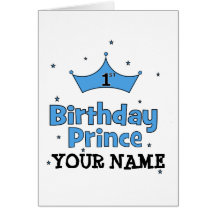 1st Birthday Prince Greeting Card