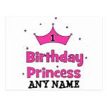1st Birthday Princess!  with pink crown Postcards