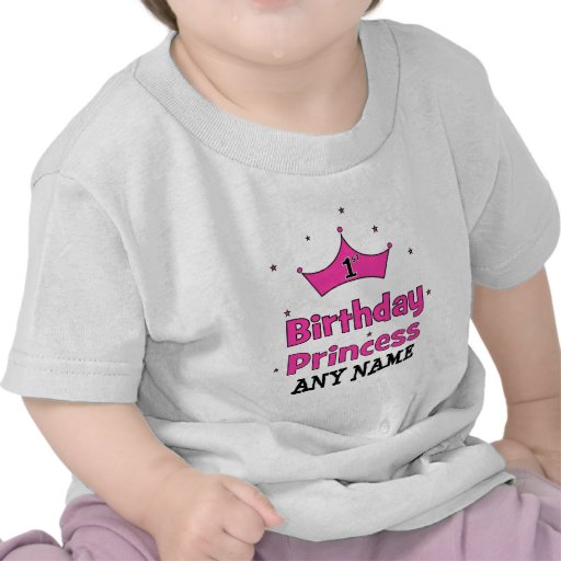 1st Birthday Princess!  with pink crown T-shirts