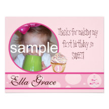 1st Birthday Thank you card Custom Invitation